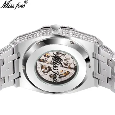 MISSFOX Men Diamond Automatic Mechanical Watch 